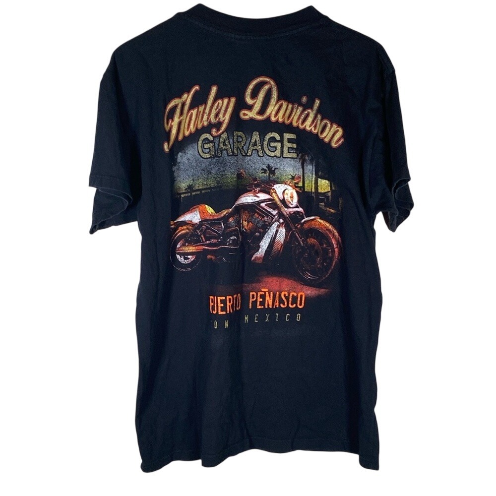 Harley Davidson doublesided black t shirt size large nosizetag see measurements